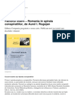 Factorul Intern Romania in Spirala Conspiratiilor de Aurel I. Rogojan PDF