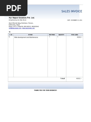 Blank Invoice
