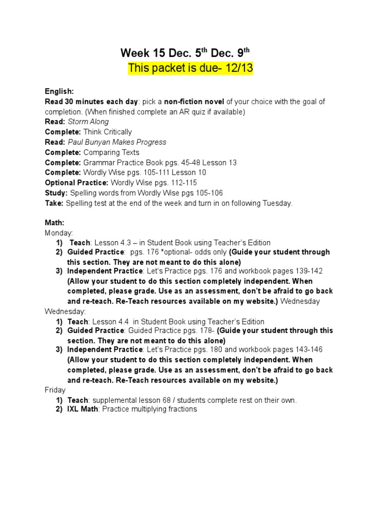 Week 15 Nov Dec | PDF | Language Arts & Discipline