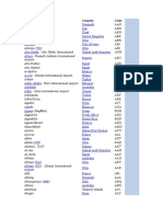 City 3 Letter Codes