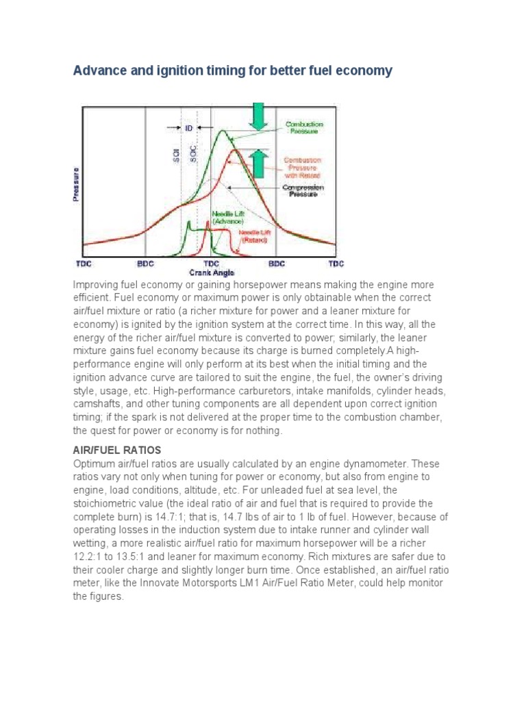 Advance and Ignition Timing For Better Fuel Economy PDF Engines