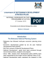 Overview of Botswana'S Development Strategy/Plan: National Workshop On The Vienna Programme of Action