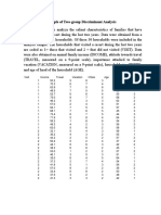 Example of Two Group Discriminant Analysis