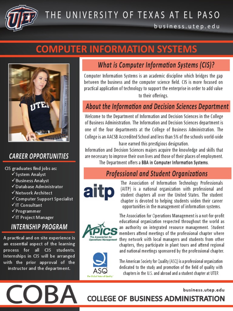 Cis Info Flyer PDF Information System Internship