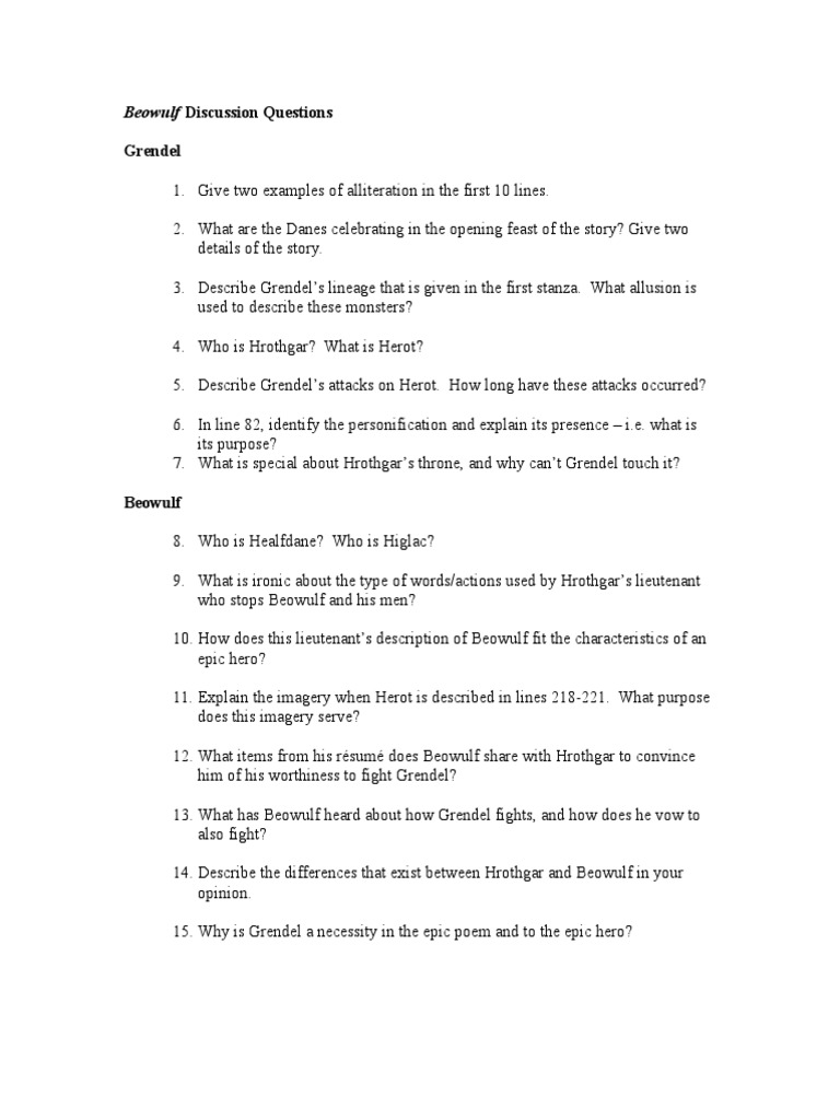 Critical Reading Questions Beowulf – JZQUW