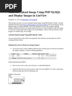 Android Upload Image Using PHP MySQL and Display Images in ListView