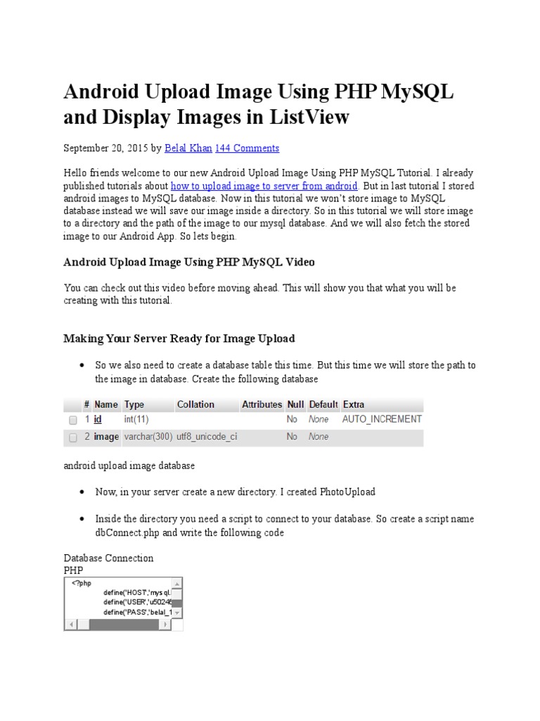 Android Upload Image Using PHP MySQL and Display Images in ListView ...