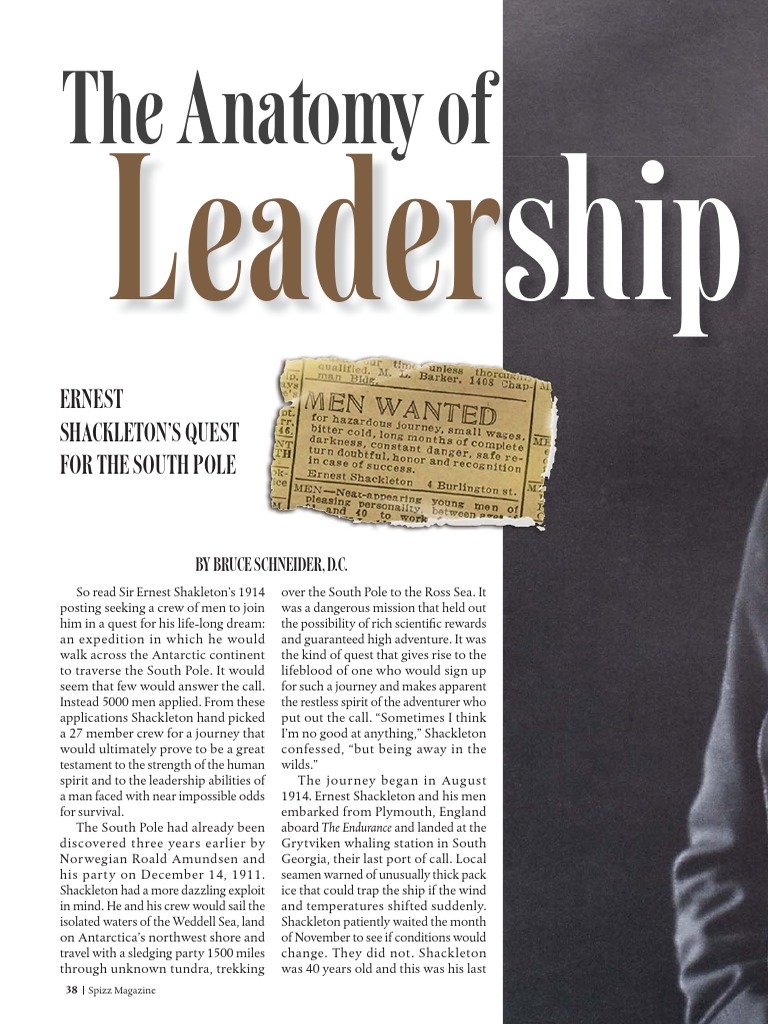 Shackleton's Leadership Ernest Shackleton Nature