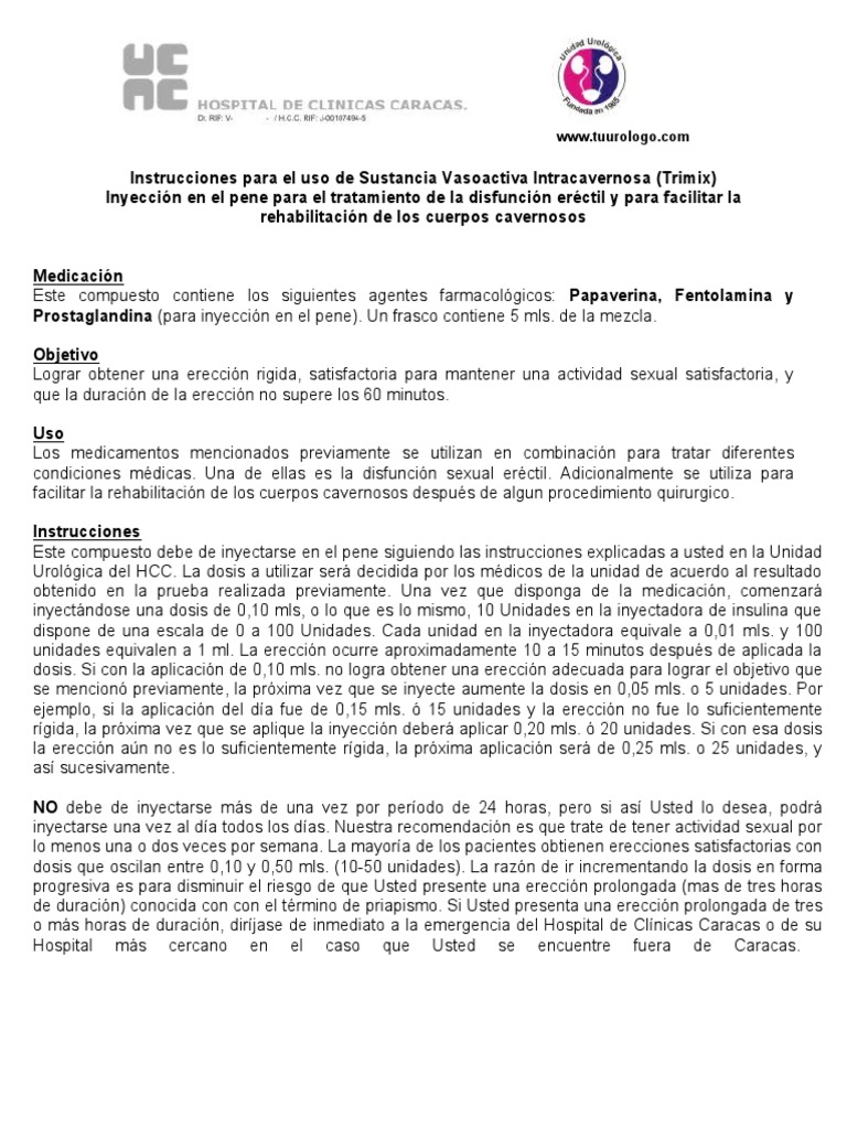 Trimix PDF Inyección (medicina) Disfunción eréctil
