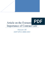 Article On The Extraordinary Importance of Contract Law