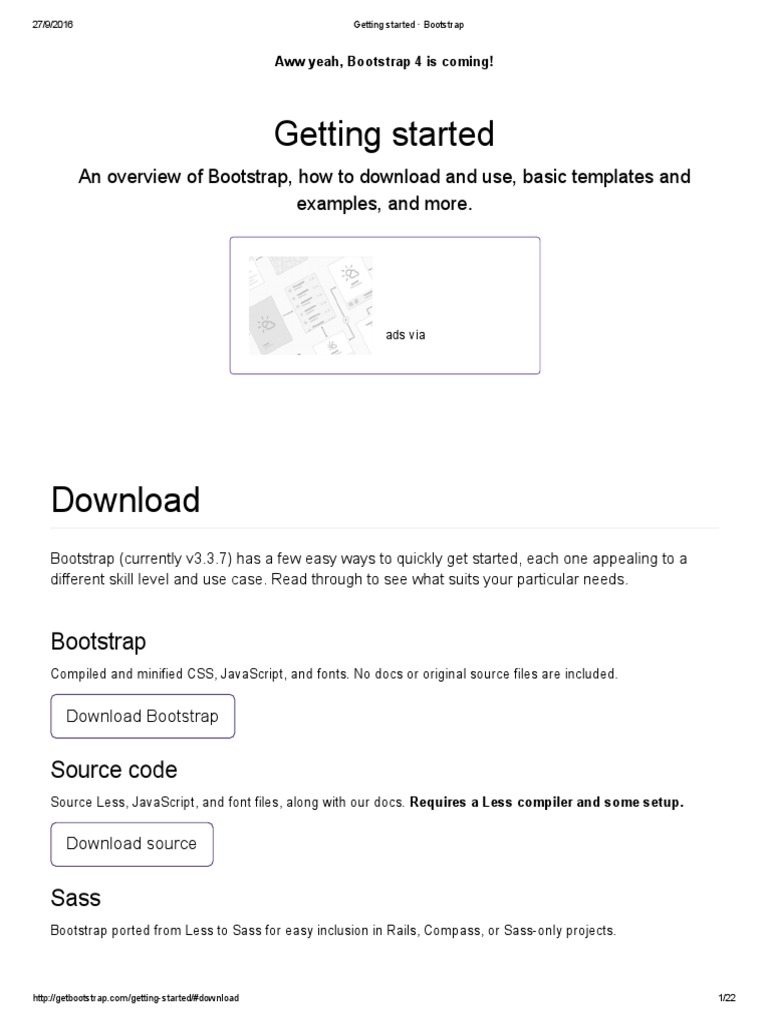 Getting Started Bootstrap | PDF | Bootstrap (Front End Framework ...