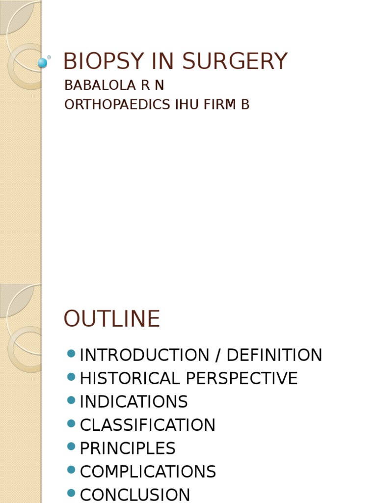 Biopsy in Surgery Rere | PDF | Biopsy | Cytopathology