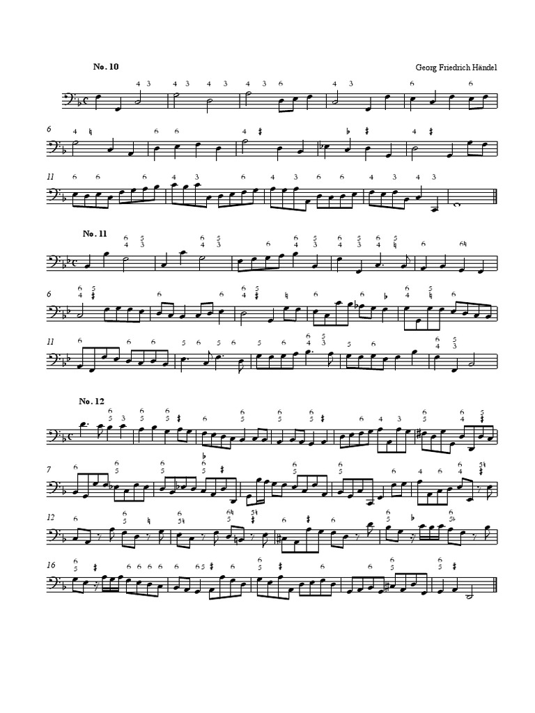 HANDEL Continuo Exercises 10-12 PDF | PDF