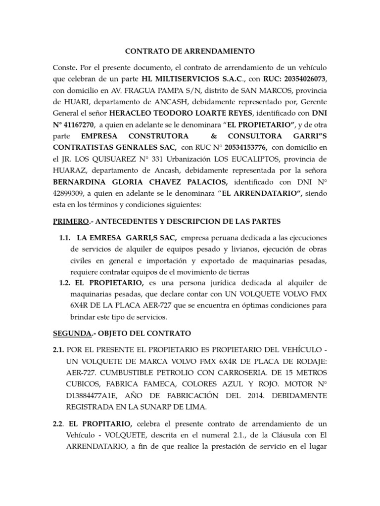 Contrato DE PRESTAMO