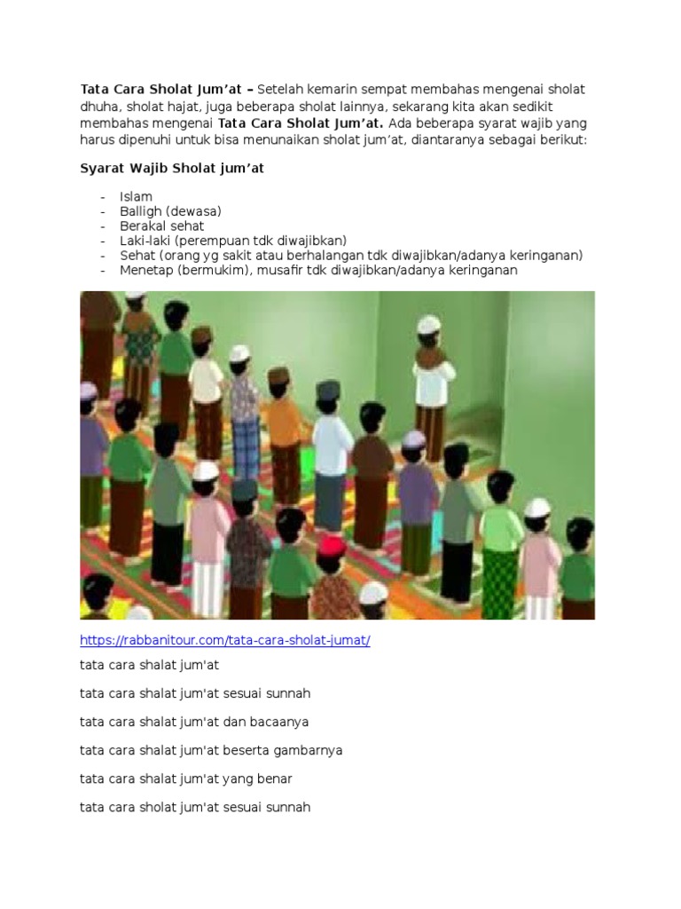Tata Cara Sholat Jum'at
