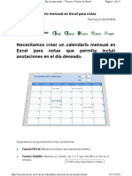 Crear Un Calendario Mensual en Excel Pa