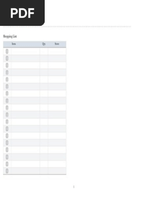 Shopping List