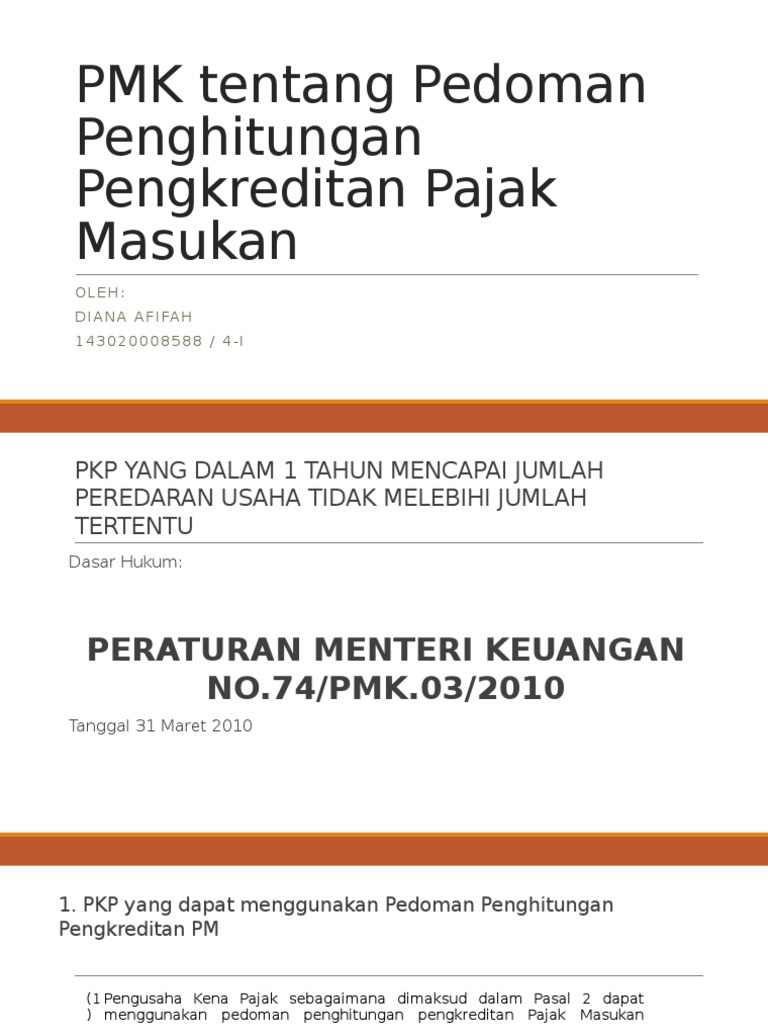 Pedoman Pengkreditan Pajak Masukan | PDF | Pengelolaan Keuangan & Uang