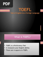 Toefl: Test of English As A Foreign Language