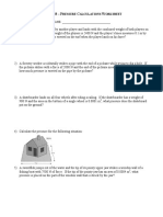 Pressure Calculations Worksheet PDF