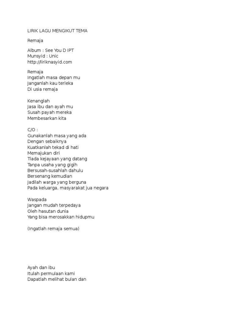 Contoh Lirik Lagu Buatan Sendiri Tentang Persahabatan Revisi Id