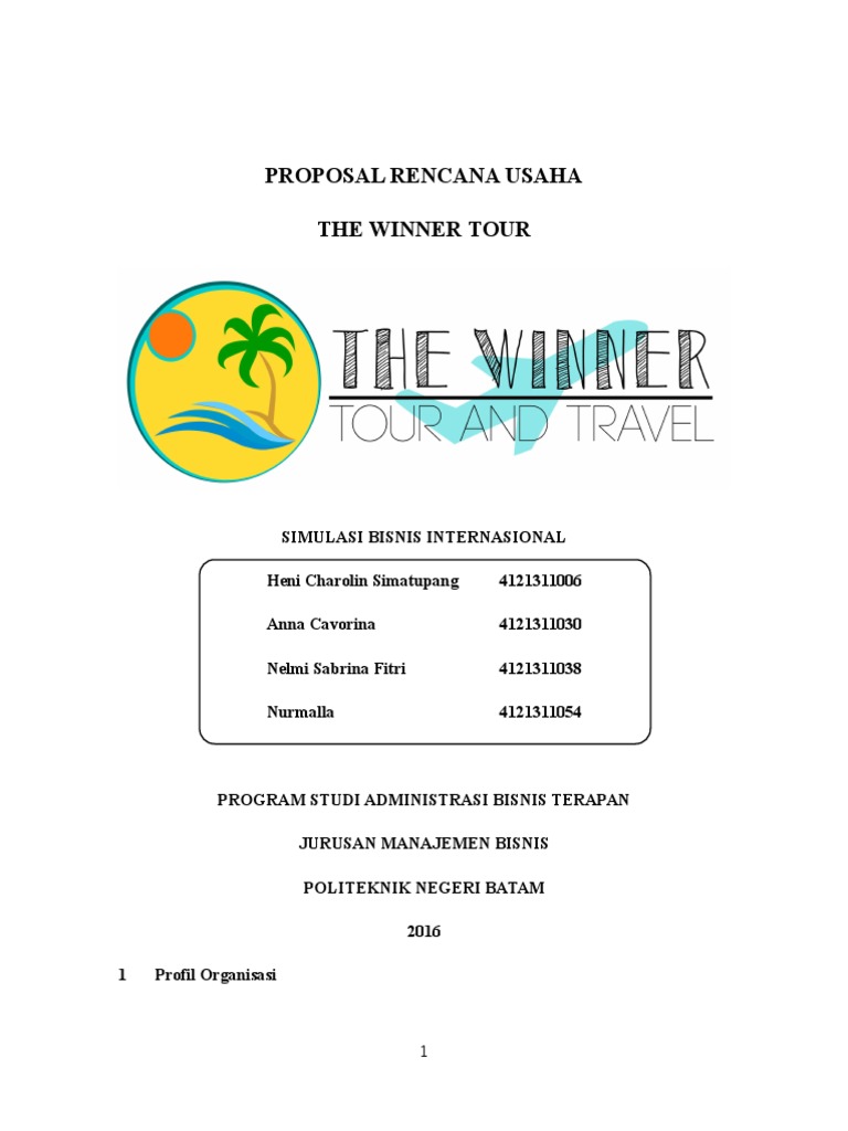 business plan tour and travel