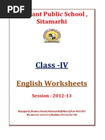 IV English-Worksheets Session 2012 2013