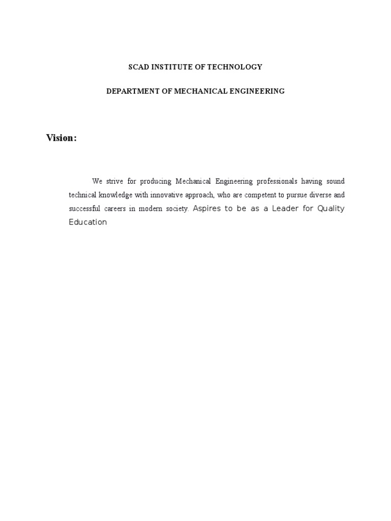 Mechanical Engineering Program Goals | PDF