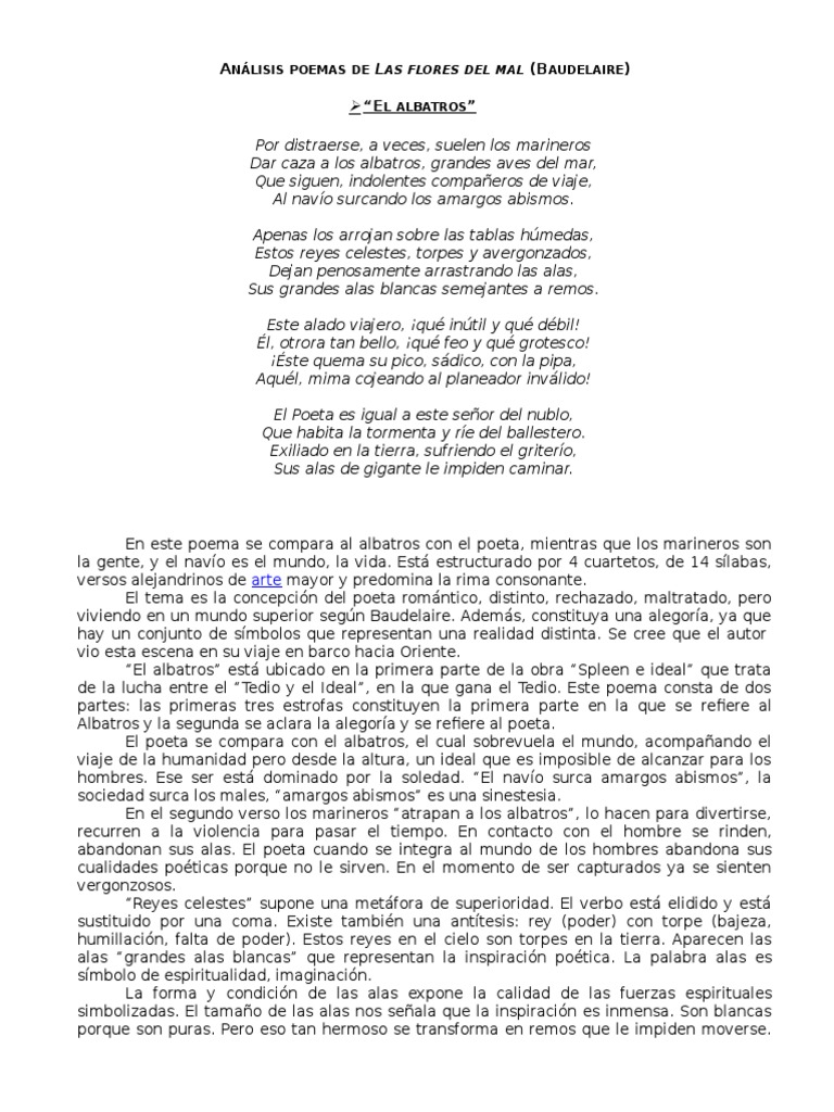 Análisis Poemas de Las Flores Del Mal Les Fleurs Du Mal Charles Baudelaire