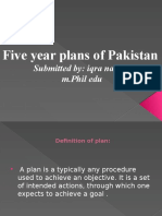 Submitted By: Iqra Naveed M.phil Edu: Five Year Plans of Pakistan