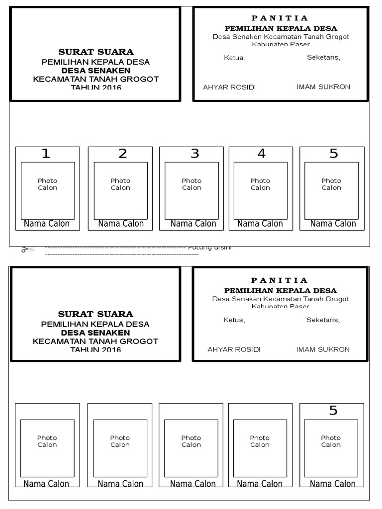 Contoh Surat Suara Pilkades 2016docx