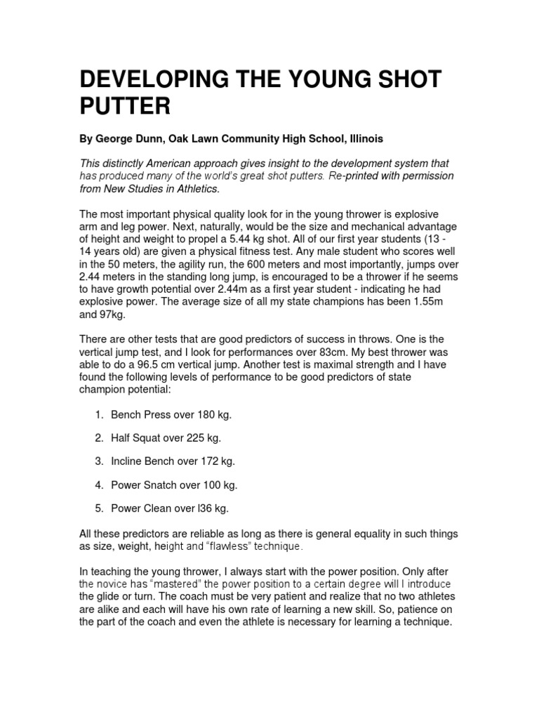 ShotDunn PDF Download Free PDF Track And Field Weight Training