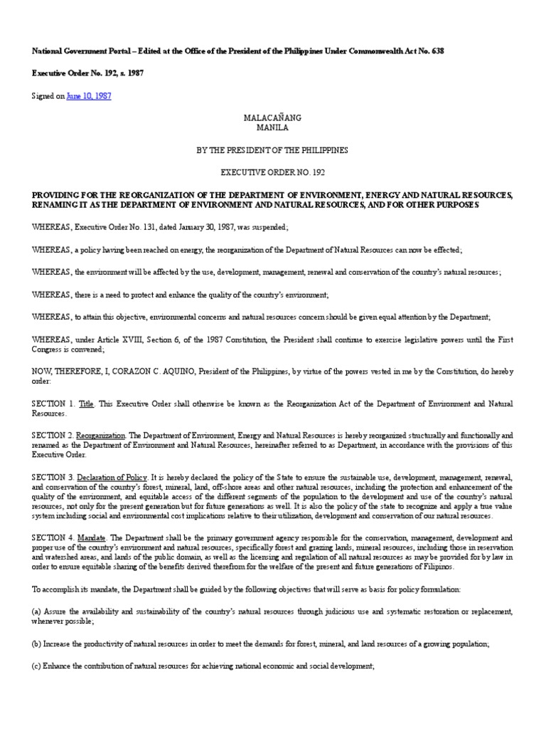 Eo 192 | PDF | Law | Science & Mathematics