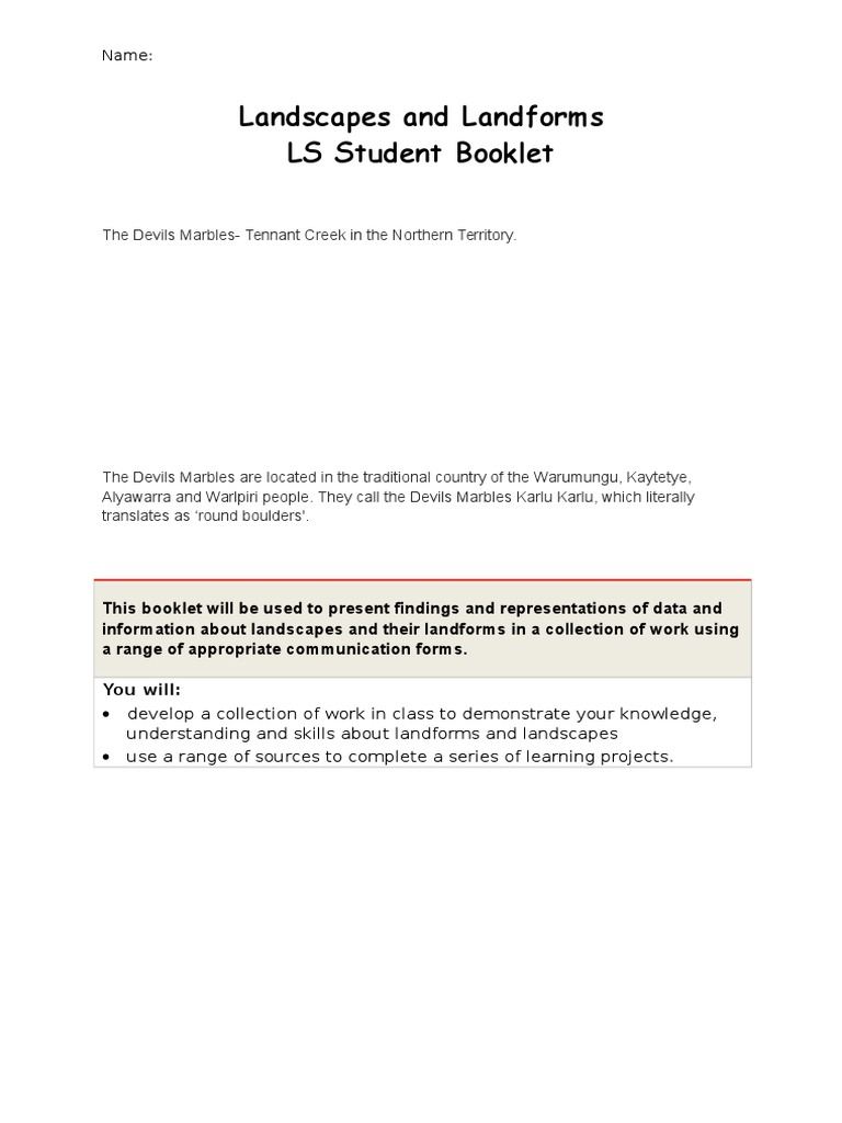 Unit 2.2: landforms and landscape processes geography pdf