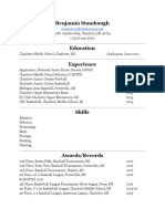 Studentresume Benstambaugh