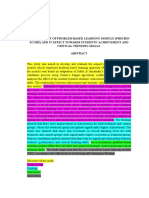 Development of Problem Based Learning Module (PBM Bio-Score) and It Effect Towards Students' Achievement and Critical Thinking Skills