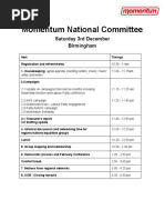 Momentum Agenda