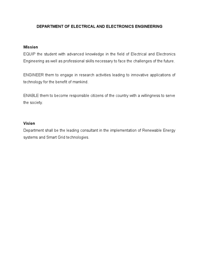 Department of Electrical and Electronics Engineering | PDF