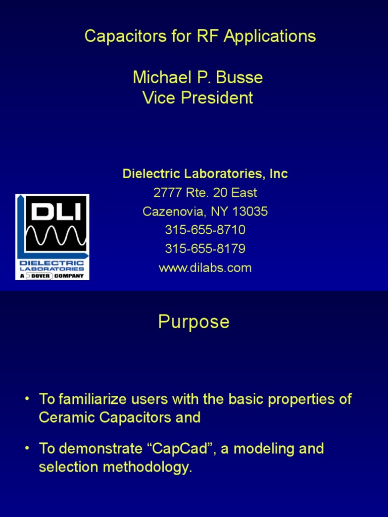 RF Capacitors: Properties & Selection Guide | PDF | Capacitor | Dielectric