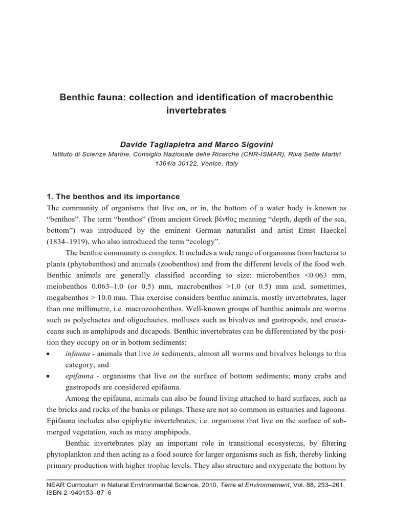 Benthos Sampling Download Free PDF Fixation (Histology) Formaldehyde