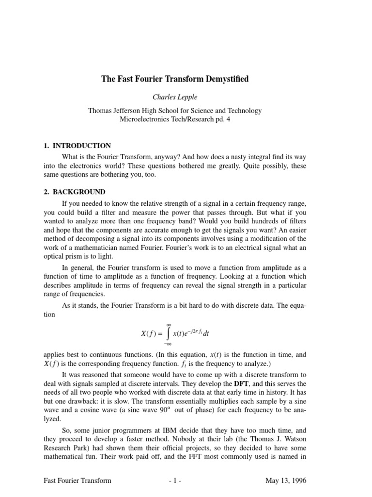 The Fast Fourier Transform Demystified PDF | PDF | Teaching Methods ...