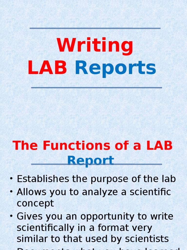 LAB Report Writing Guide | PDF | Career & Growth | Foreign Language Studies