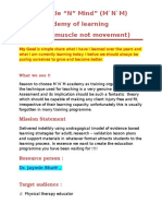 "Muscle "N" Mind" (M'N'M) Academy of Learning (Think Muscle Not Movement)