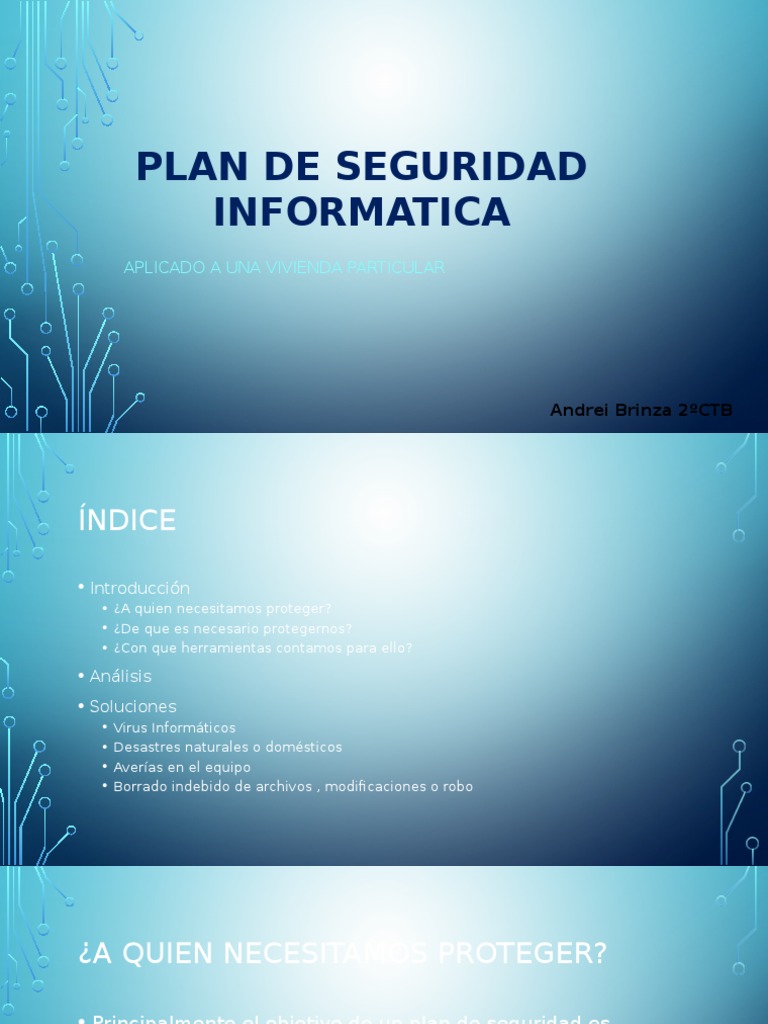 Plan de Seguridad Informática en Hogares | PDF | La seguridad ...
