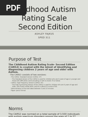 Childhood Autism Rating Scale Second Edition Pp Validity Statistics Autism