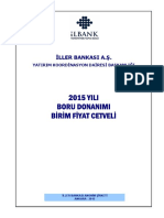 2015 Boru Donanimi Birim Fiyat Cetveli