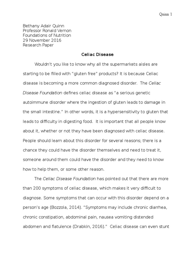 Celiac disease paper image