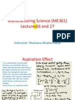 Manufacturing Processes (ME361) Lecture 25 and 27