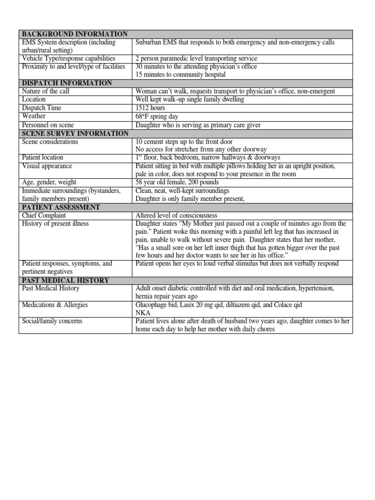 Oral Station Scenario PDF PDF Emergency Medical Services Diseases