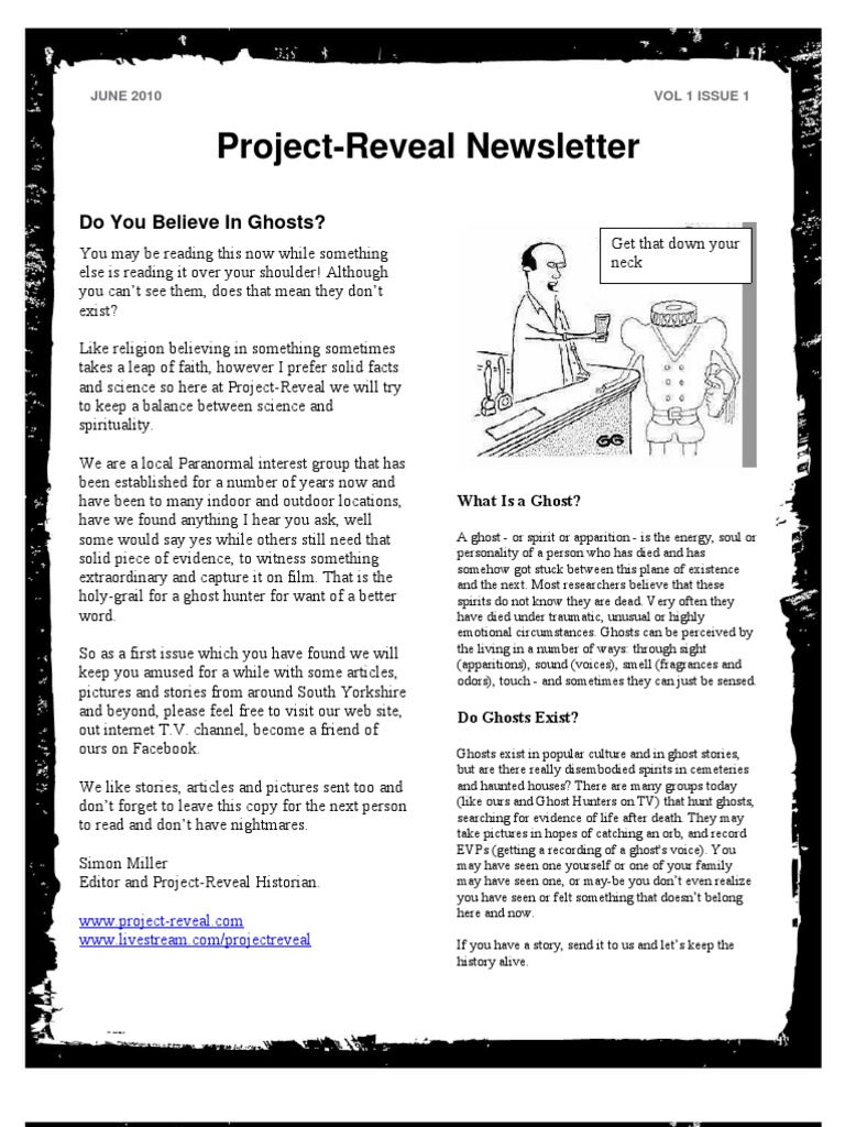 Project-Reveal Newsletter Vol1 Issue1 | PDF | Nature